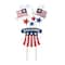 Glitzhome® 30.25" Wood & Metal Patriotic Flags Yard Stake